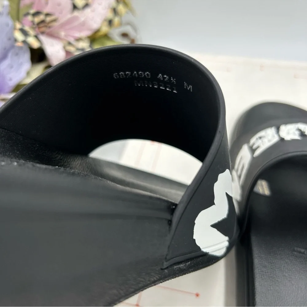 Menzel Alexander McQueen rubber graffiti pool slides size 42.5 made in Italy